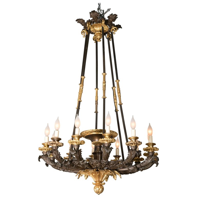 12 light chandelier bronze