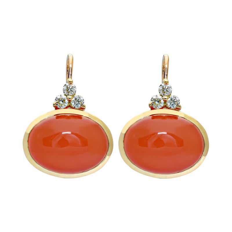 Earrings- Cornelian and Diamond