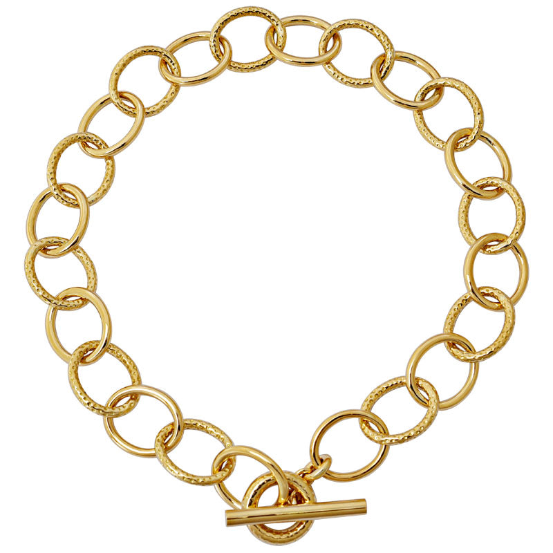 Toggle Necklace- Plain Gold – Singhvi Jewels