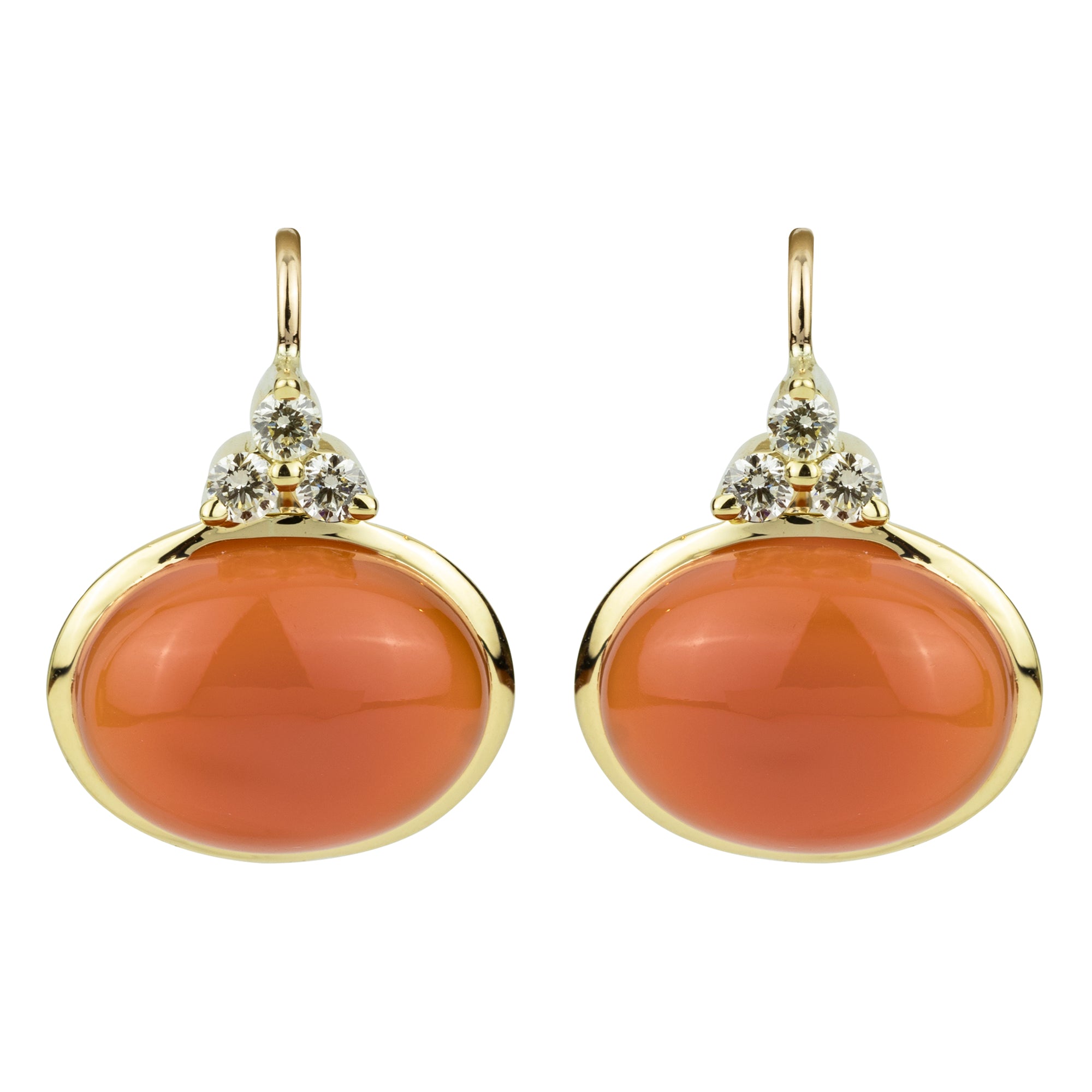 Earrings - Cornelian & Diamond