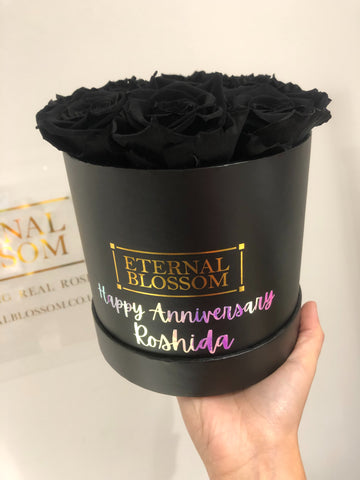 black eternal roses - personalised box