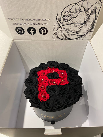 bespoke black roses arrangement