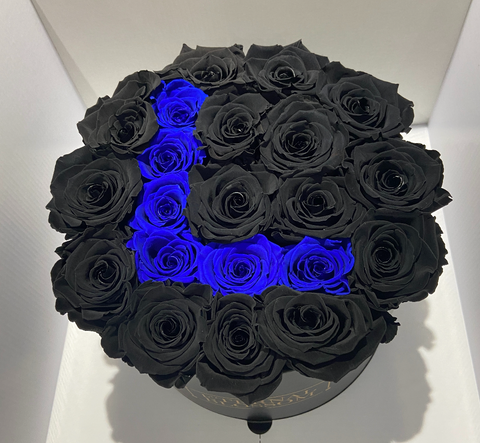 personalised black eternal rose bouquet