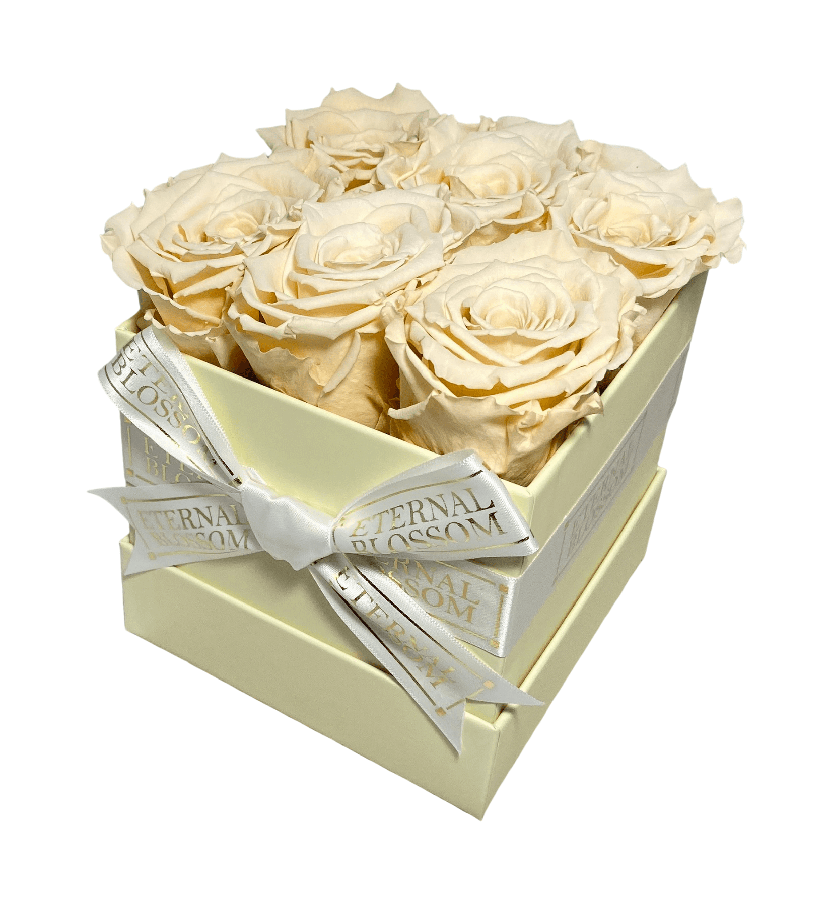 Year Lasting Infinity Roses 6 Piece Blossom Box Ivory Box Eternal Blossom