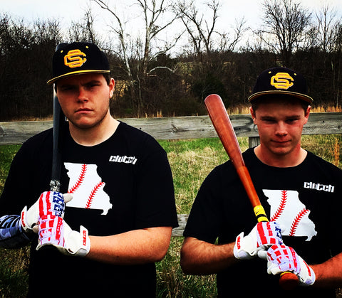 American Flag Batting Gloves being worn