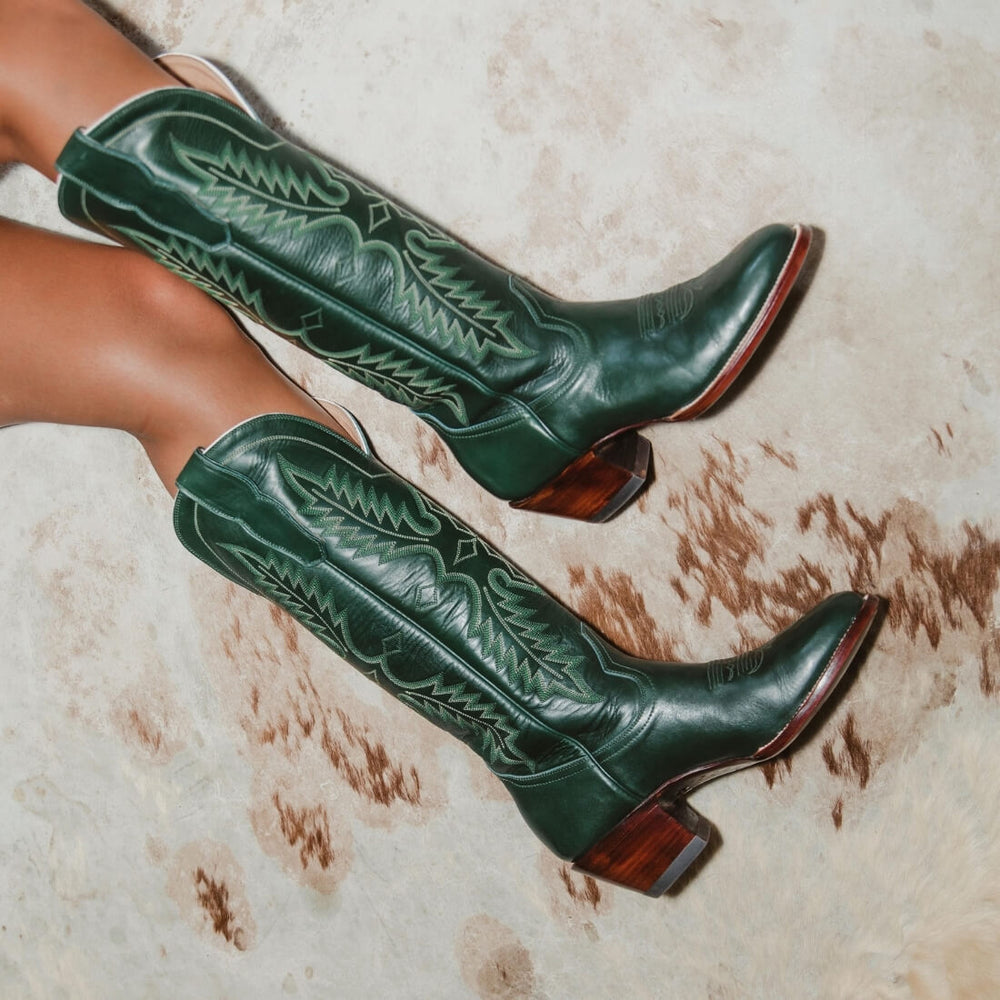CITY Boots The Chadbourne Military Green Cowboy Boots