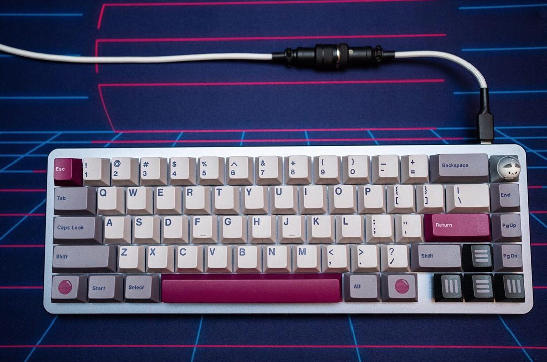 GMK DMG on Vaporwave Deskmat