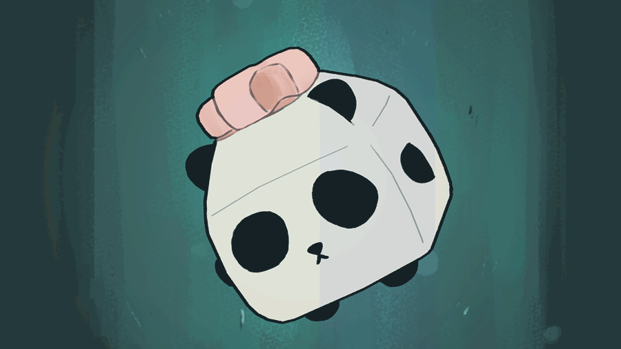 A floating panda switch in the case.