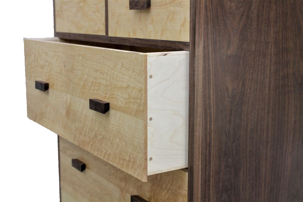 Birdseye Maple And Walnut Chest On Chest Rockwoodwoodworking