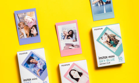 instax mini PINK LEMONDE, SKY BLUE y SOFT LAVENDER