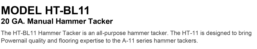 Model-HT-BL11-20-GA.-Manual-Hammer-Tacker-Description