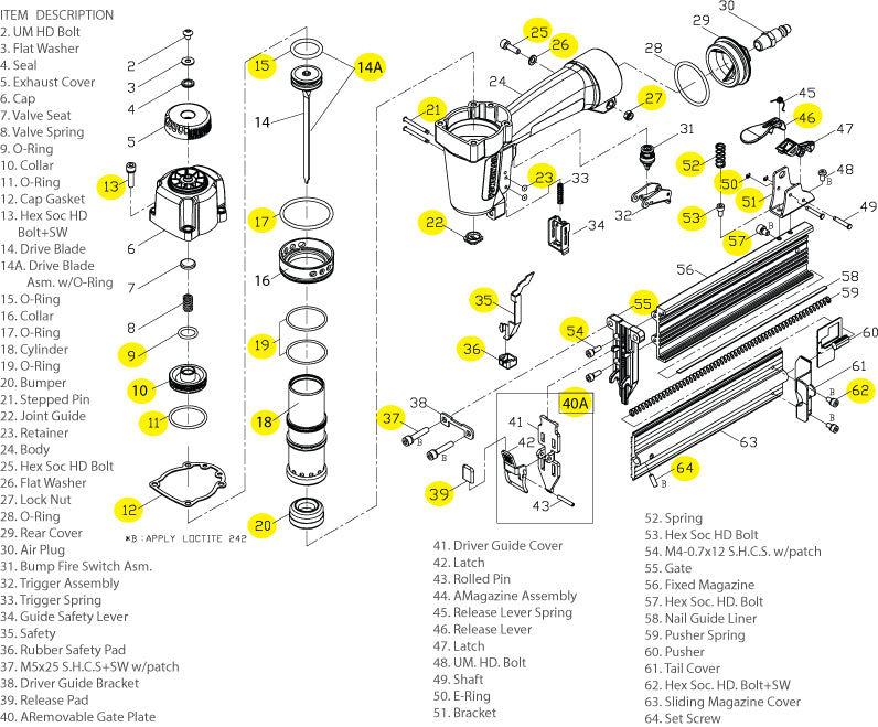 Powernail Model BR-50-Brad Nailer-Schematic