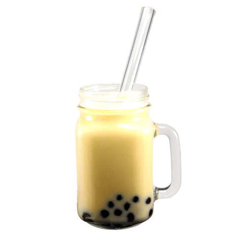 Bubble Tea Glass Straw 21 cm / 8,3″ long and 1,6 cm / 0,63″ diameter.