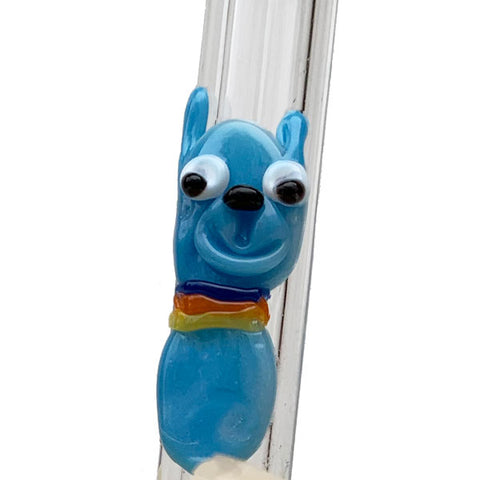 close up of llama glass sipper reusable straw