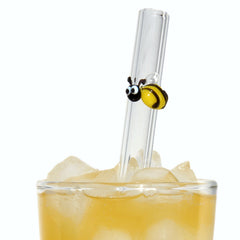 bee reusable Glass_Sipper straw