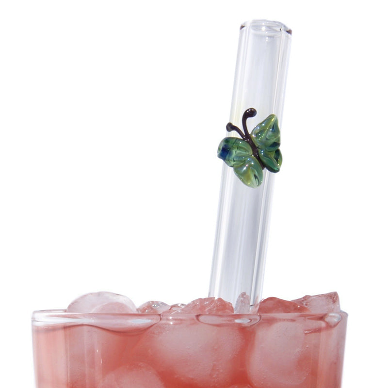  Hummingbird Glass Straws Clear Bent 9 x 9.5 mm Made With Pride  In The USA - Perfect Reusable Straw For Smoothies, Tea, Juice, Water,  Essential Oils - 4 Pack With Cleaning