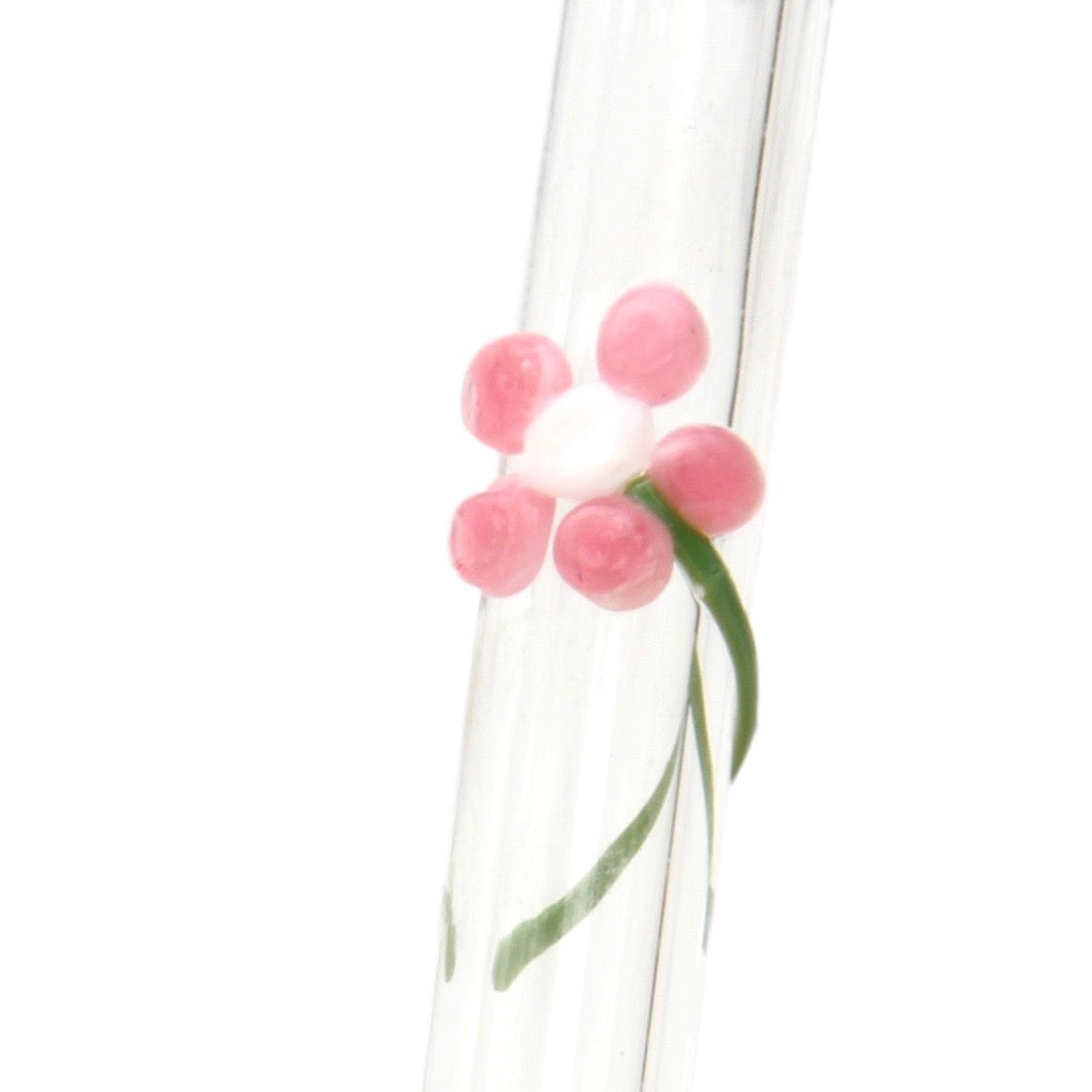 Flower Glass Straw Glass Straw With Flower Glass Straw Set 