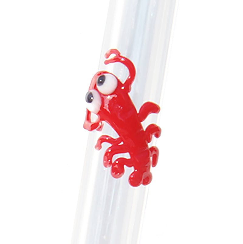 Handmade Glass Straw With Cute Penguin, Drinking Straw, Drinkware