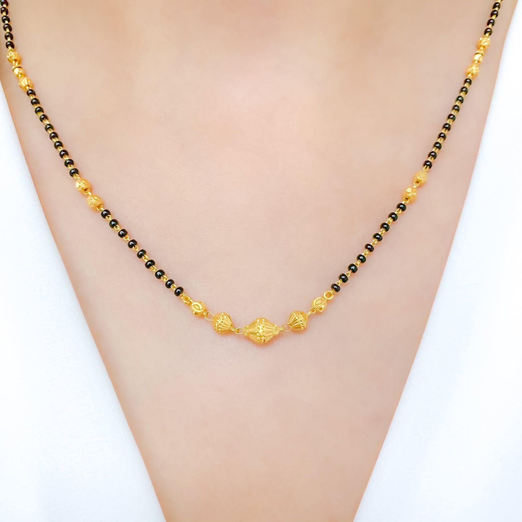 simple small gold mangalsutra