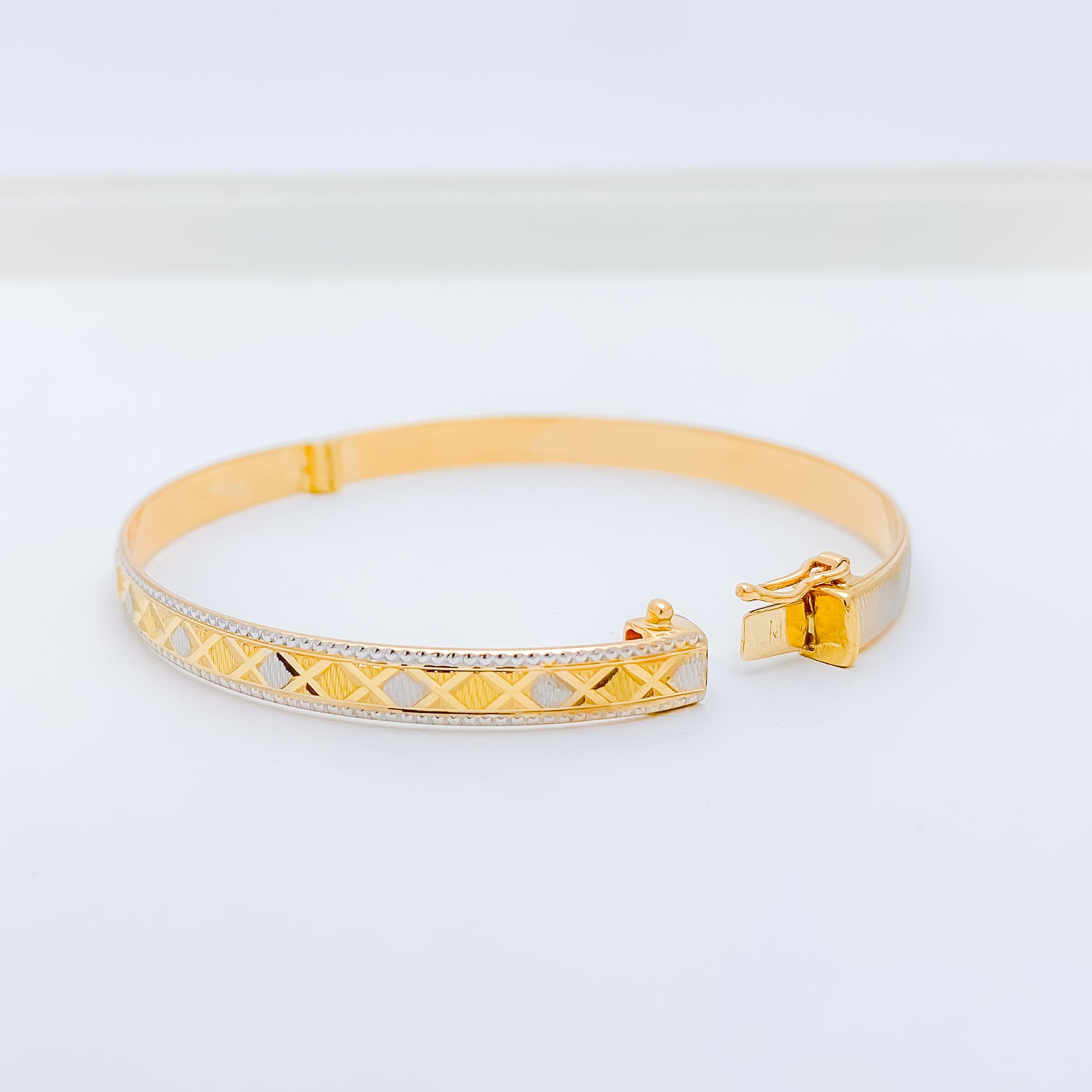 Unique Two Sided Two-Tone Bangle