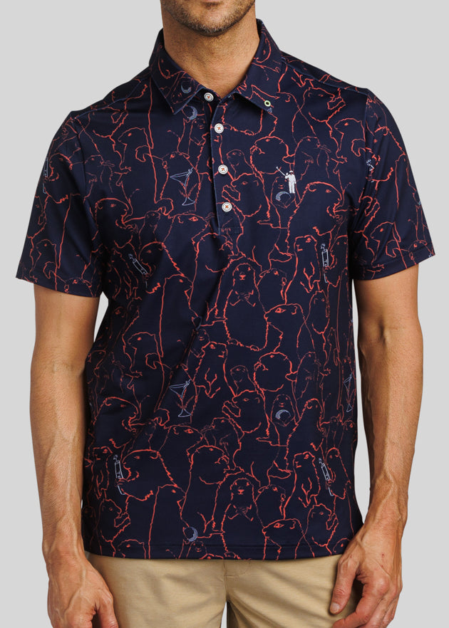William Murray Golf Gopher All Over Polo XXL / Navy by William Murray Golf