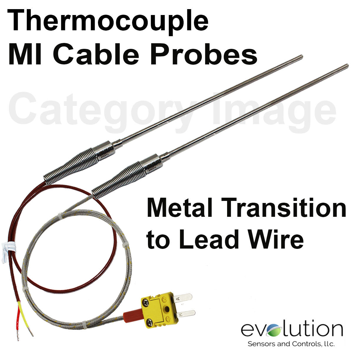 Armor Cable or Stainless Steel Overbraid Lead Heavy DutyTransition Joint  Thermocouple Probes with Mini Male Connector