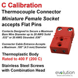 C Type Thermocouple Connector Miniature Female