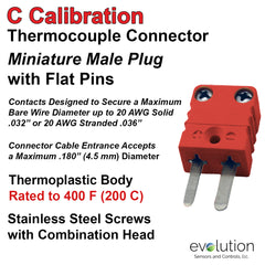 Miniature Male Thermocouple Connector