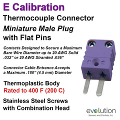 Miniature Male Thermocouple Connector
