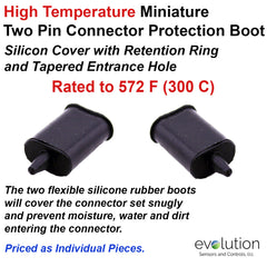 High Temperature Silicon Rubber Protection Boot for 2 Pin Miniature Thermocouple Connector