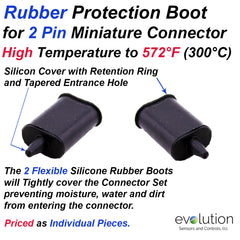 High Temperature Silicon Rubber Protection Boot for 2 Pin Miniature Thermocouple Connectors