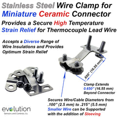 Wire Clamp Bracket for Miniature Ceramic Thermocouple Connectors