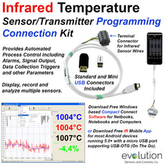 Programming Kit for Infrared Temperature Sensor with Terminal Block and USB Cables