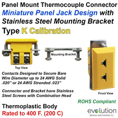 Type K Miniature Panel Mount Thermocouple Connector