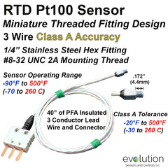 RTD Surface Sensor with Miniature Screw Down Fitting