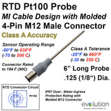 RTD Probe with 4 pin M12 Connector 