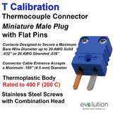 Miniature Thermocouple Connector Type T Male