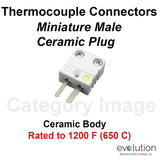 Miniature Male Ceramic Thermocouple Connectors