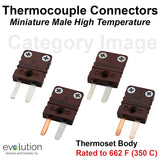 Miniature Male Thermoset Thermocouple Connectors