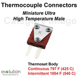 Miniature Male Ultra High Temperature Thermoset Thermocouple Connector