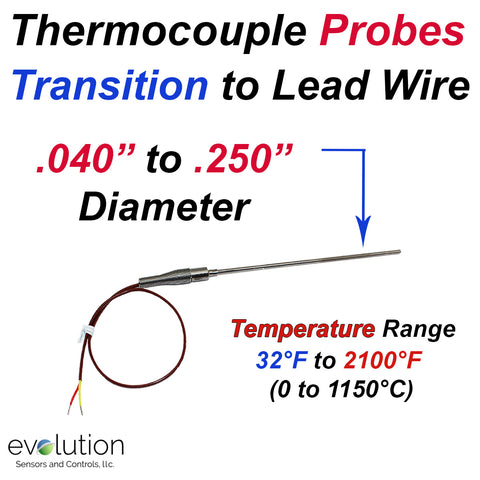 Thermocouple Probes with Transition to Lead Wire