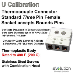 RTD Connector 3 Pin Standard Size Male