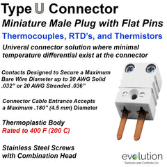 RTD Miniature Male 2 Pin Connector