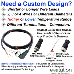 RTD M12 Connector Extension Cable Assembly 5 Meters Long custom