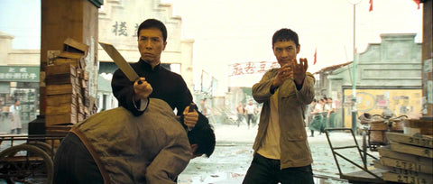 Donnie Yen as Ip Man and Huang Xiaoming as Leung Sheung (Wong Shun Leung) in Ip Man 2