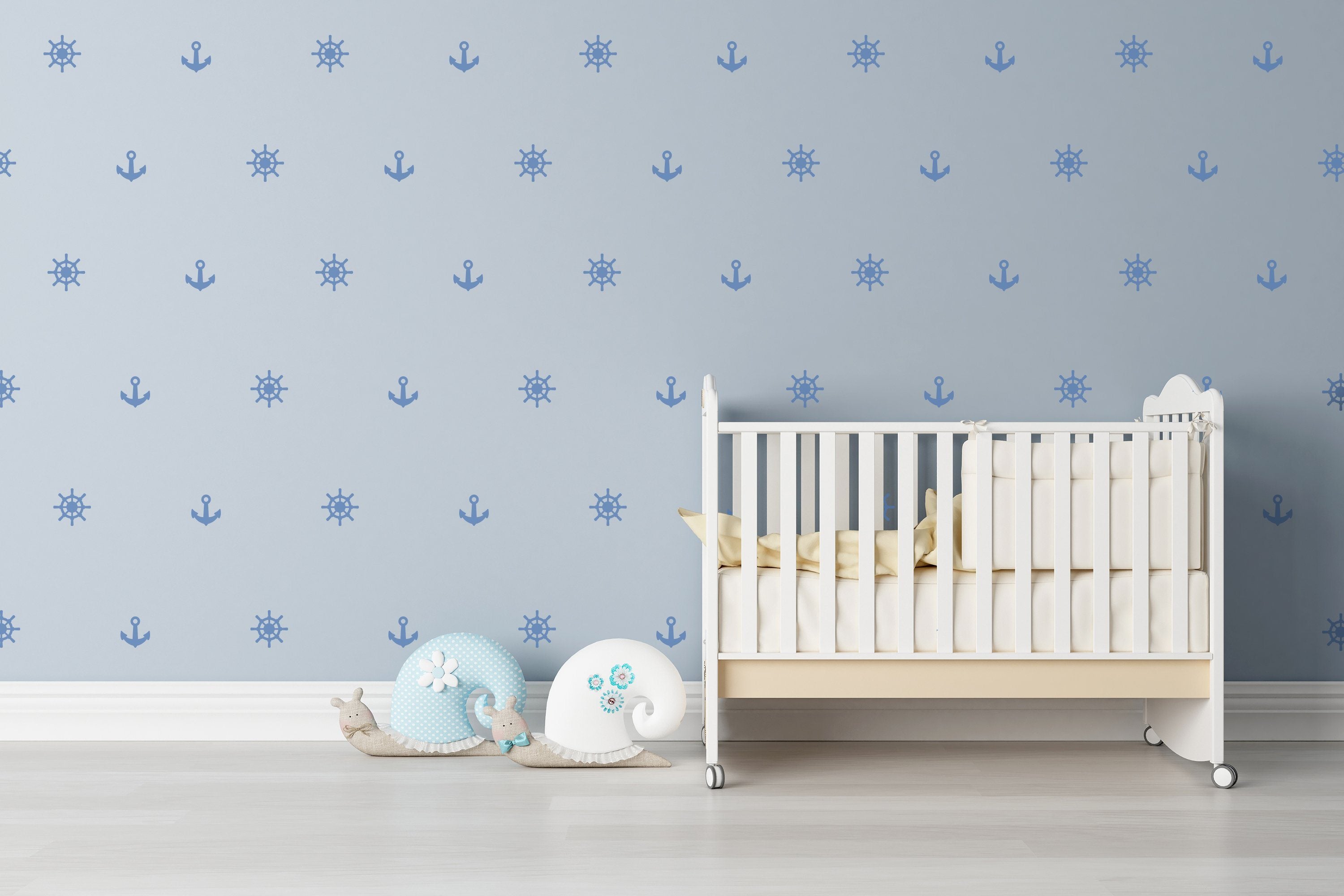 Anchor Nautical Nursery Wall Art Vinyl Wall Decals For Nurseries Children S Rooms And Home Decor