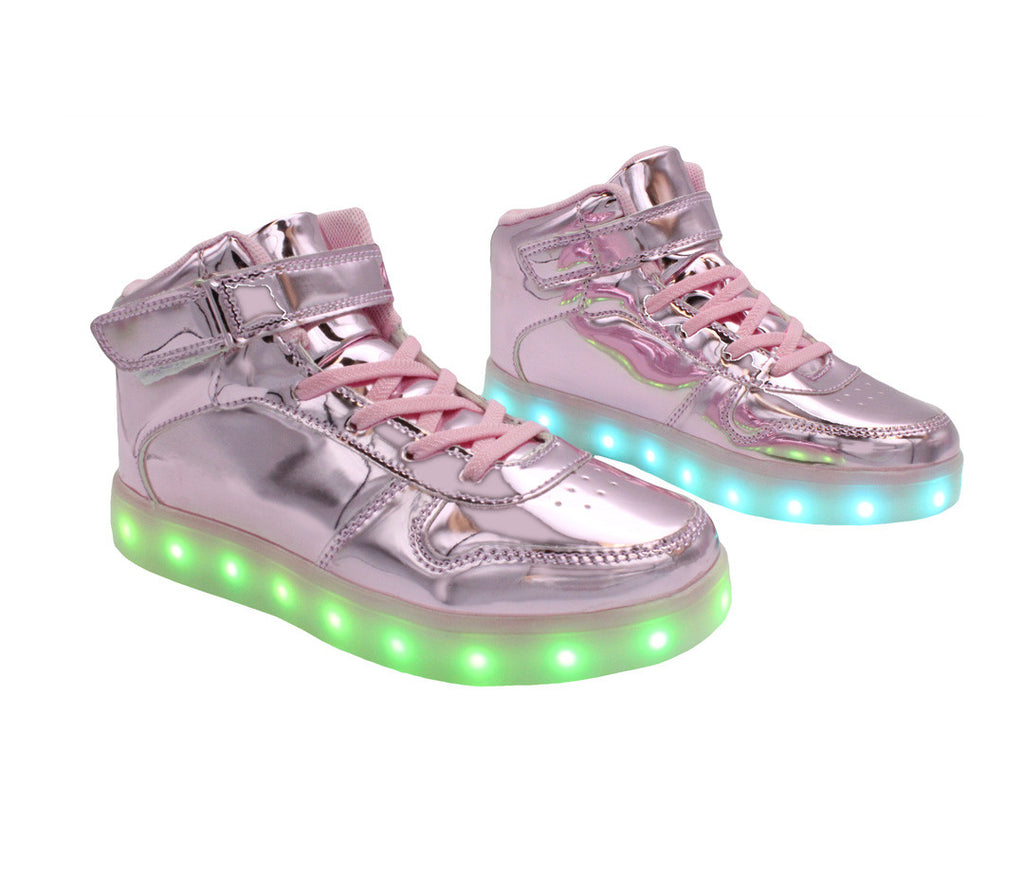 LED Light Up Shoes | Pink Lace & High Top LED Fashion Sneakers – LED SHOE SOURCE