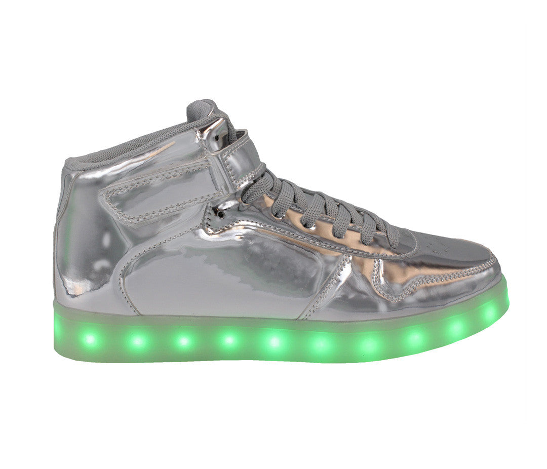LED Light Up Shoes | Silver Lace & Strap | LED Fashion Sneakers – LED ...