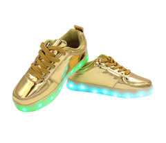 gold light up sneakers