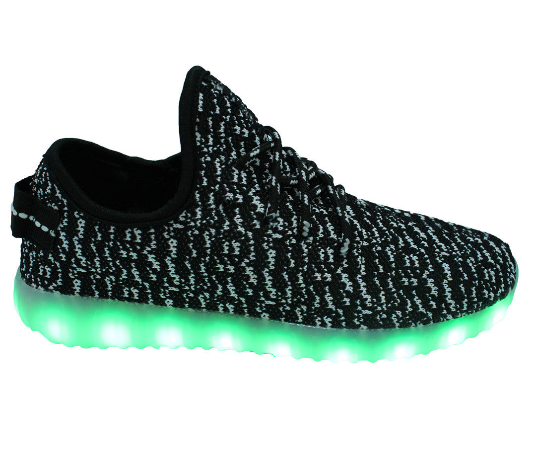 verfrommeld wol Torrent LED Light Up Shoes | Black White Knit | LED Fashion Sneakers – LED SHOE  SOURCE